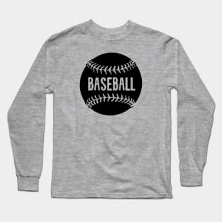 Vintage Retro Baseball Inside Baseball (Black) Long Sleeve T-Shirt